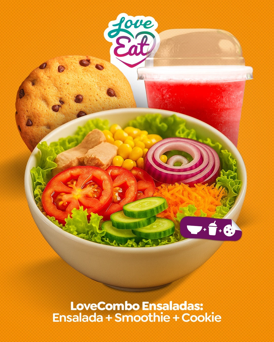Ensalada + Smoothie + Cookie